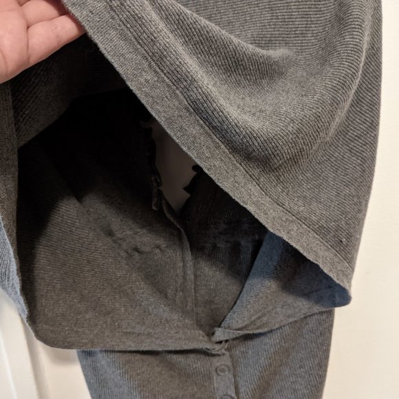 Anthropologie Knitted & Knotted Grey Ruffled Sweater - Picture 11 of 13